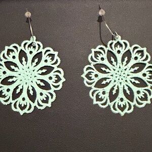 Mint Filigree Drop Earrings - Women Jewelry